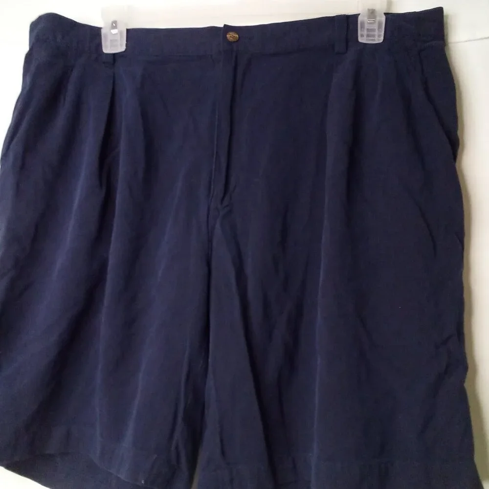 Tommy Bahama Shorts Men 42 100% Silk Pleated Casual Blue